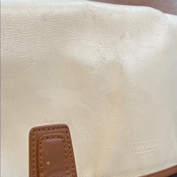 Coach Cream, Blue, and Brown Leather Crossbody Bag - Picture 8 of 16